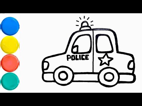 how to Draw Police Car | Toddlers drawing and Painting | Lets Draw | Learn Art | Magical fingers Art