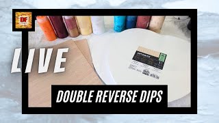 Acrylic Pour Painting | Double Reverse Dips | Wood Panels & Heart Canvases | LIVE | Giveaway