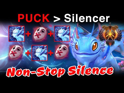 DOTA 2 7.28C  PUCK non stop silent better than dota 2 silencer!!!!