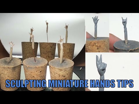 sculpting miniature hand tips