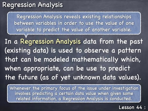 Lesson 44 : Regression Analysis