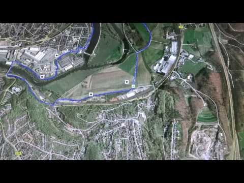 Nordic Walking in Wetter in der Aue - Mit GoogleEarth von oben