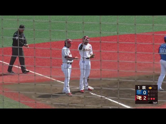 【ファーム】上手く引っ張った!! イーグルス・黒川史陽 ライトへ先制の2点タイムリー3ベースヒット!!  2023年5月3日 東北楽天ゴールデンイーグルス 対 横浜DeNAベイスターズ