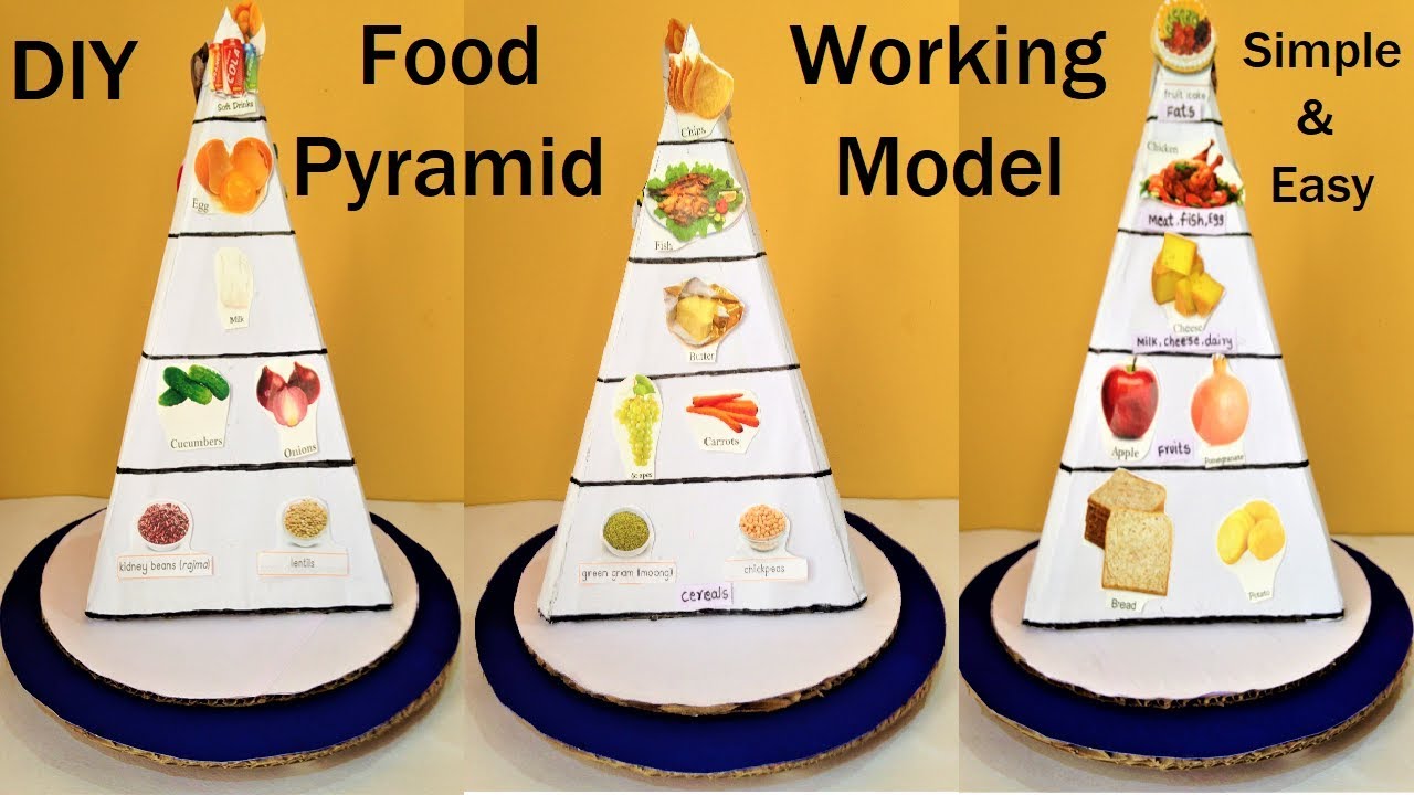 Food Pyramid Working Model 3d Making | Science Project | DIY | HowToFunda
