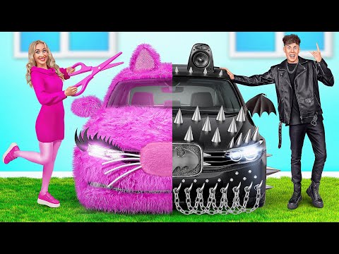 Pink Car vs Black Car Challenge by Multi DO Challenge