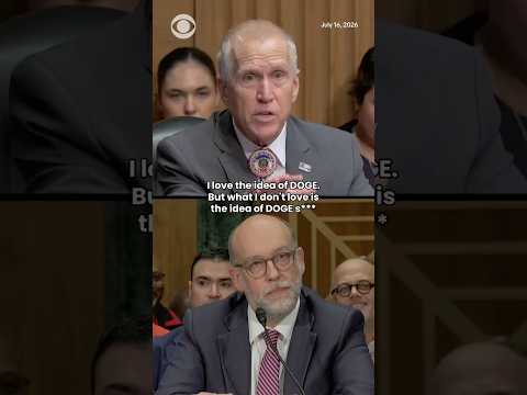 Sen. Tillis shouts at OMB Director Vought over DOGE cuts to federal workforce #shorts
