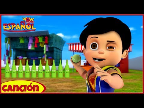 10 botellas verdes | Vir: The Robot Boy |  Canciones para niños | WowKidz Español