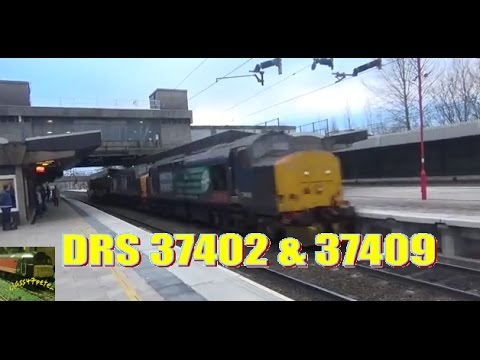 DRS's 37402 & 37409 Race Through Stafford on 6M63