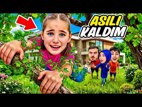 ELİF SİNEM BAHÇEDE AĞACA ÇIKTI İNEMEDİ ‼️ EYVAH ASILI KALDI !! 