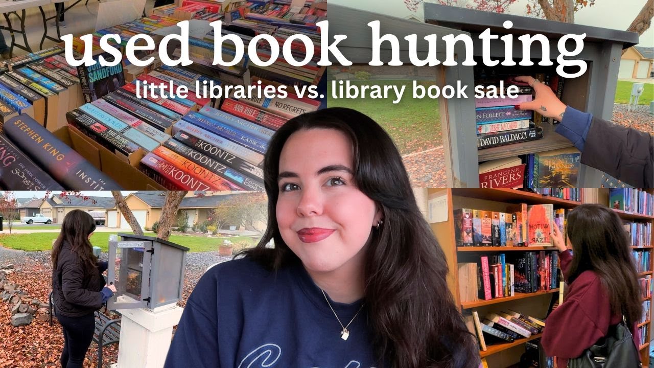 used book hunting | little free libraries vs. library book sale (how many books did I find?!)