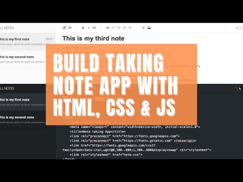 Create Taking Note App with HTML & CSS (light & dark mode supports)