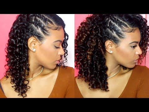 ChellisCurls | Wash & Go with 3 Side Braids