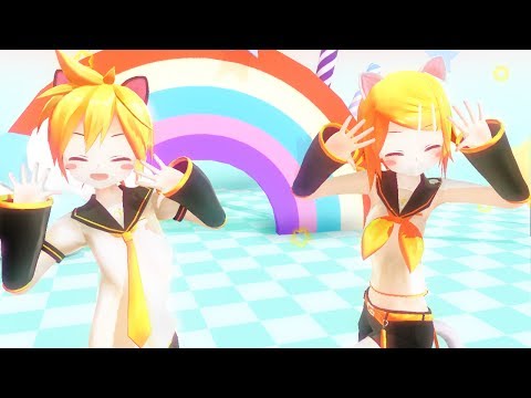 [MMD] Rin Len Super Neko World