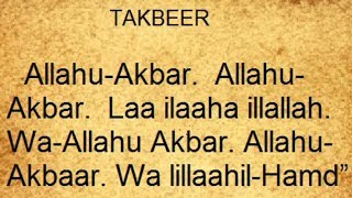 Takbeer For Eid Allahu Akbar Non Stop...