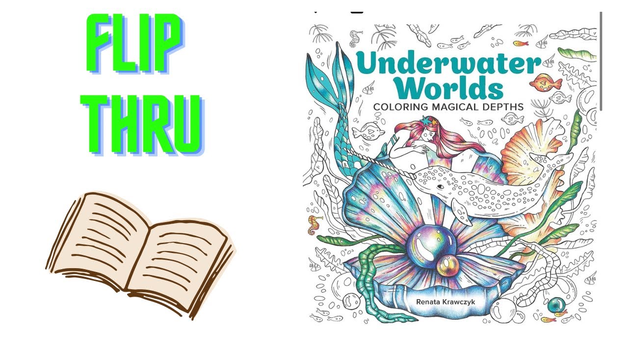 Underwater Worlds Coloring Book - flip through