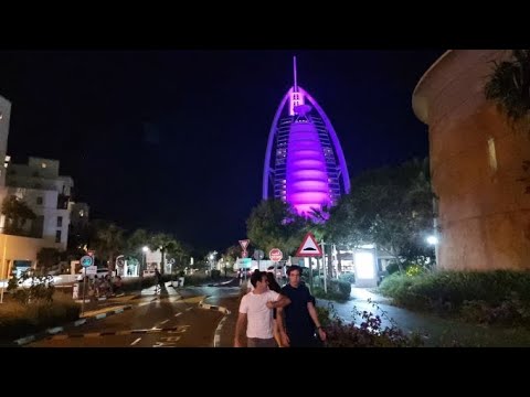 Dubai famous public beach: Exploring Kite Beach Boardwalk to Burj Al Arab via Jumeirah Beach Road