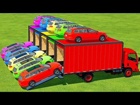 LOAD & TRANSPORT VOLKSWEGAN PASSAT WITH ISUZU TRUCK - Farming Simulator 22