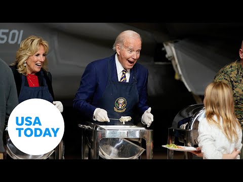 Joe Biden enjoys Thanksgiving meal with troops in North Carolina USA TODAY