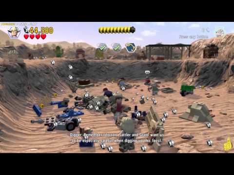 Lego Jurassic World: Level 1 Prologue FREE PLAY (All Collectibles) - HTG