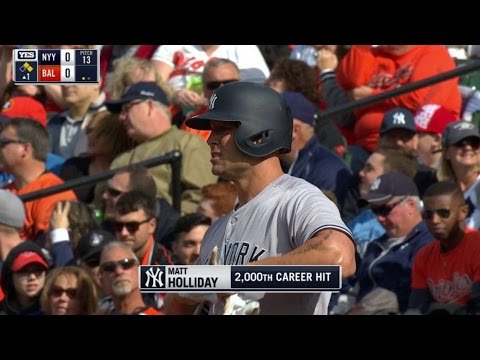 Matt Holliday singles to notch hit No. 2,000