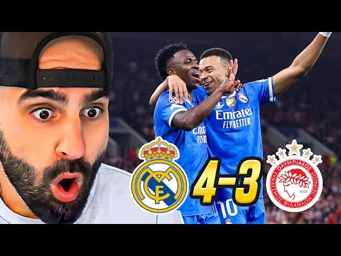 Real Madrid INTENSE 4-3 Olympiacos F.C. | VINI JR COOKS & MBAPPE 4 GOALS...