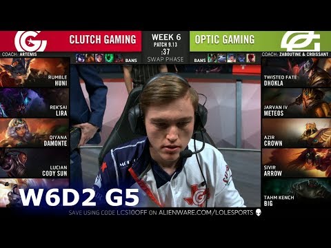 CG vs OPT | Week 6 Day 2 S9 LCS Summer 2019 | Clutch Gaming vs OpTic Gaming W6D2