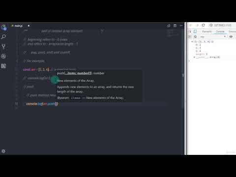 41 Adding And Removing Array Element From Array Javascript Course For Beginners