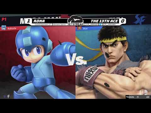 Quarantainment 27 Winners Semis - The 13th Ace (Ryu) Vs. rDNA (MegaMan) Smash Ultimate - SSBU
