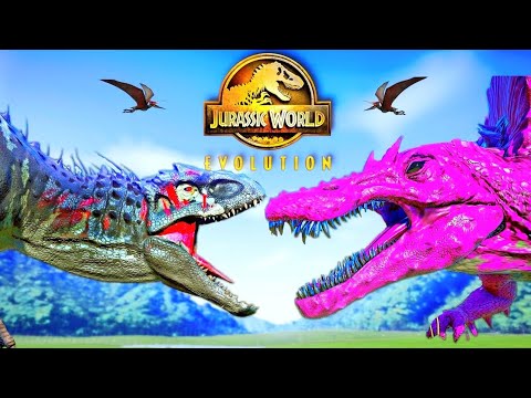 INDOMINUS REX vs. SPINOSAURUS  --  EPIC BATTLE ROYALE - DINOSAUR FIGHT - BREAKOUT -- JWE [4K 60FPS]