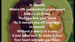 Upendi - Disney The Lion King 2 ( Lyrics )