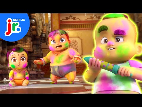 Slime Chase! 🌊 Mighty Little Bheem: Festival of Colors | Netflix Jr