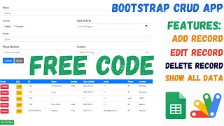 Google Web App - Bootstrap CRUD | Google Sheet CRUD | Google Appscript CRUD | 4081