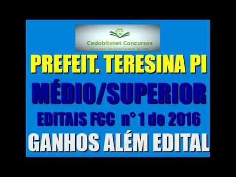 TERESINA PI CONCURSO PÚBLICO PREFEITURA MUNICÍPIO TERESINA PIAUÍ FCC ASSISTENTE TÉCNICO ADMINISTRATI