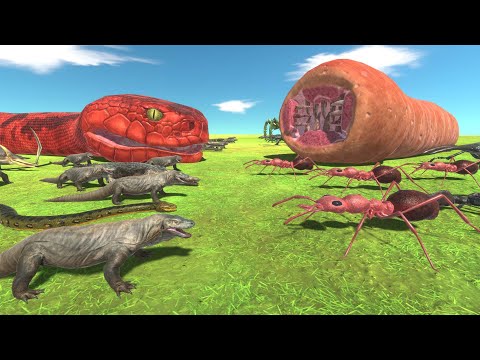 Who Is The Winner - Giant Titanoboa VS Giant Worm - Animal Revolt Battle Simulator