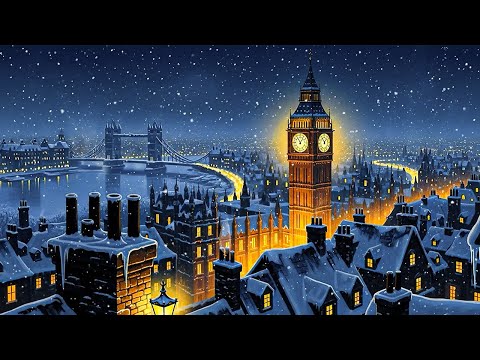 ❄️ snowy 1930s cozy night ambience | vintage oldies music & crackling fireplace for sleep & relax