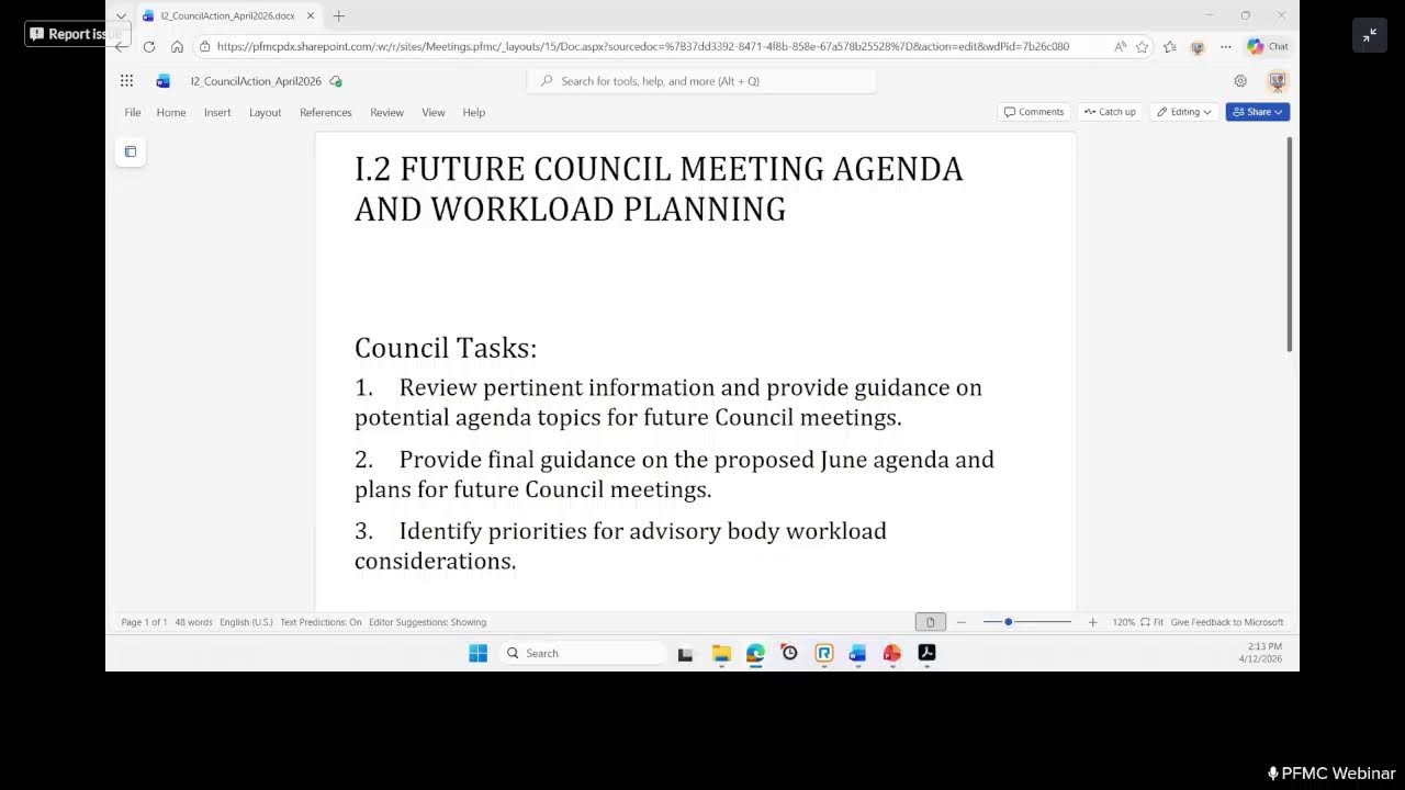 April 2026 PFMC Council Meeting  04/12/26