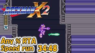 Mega Man X2  Any% Speedrun in 34:48 (ロックマンX2 Any% RTA  34:48)