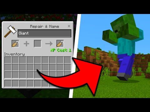 AA12 - How To Spawn Hidden Giant Mobs in Minecraft Pocket Edition (Nametag Boss Addon)