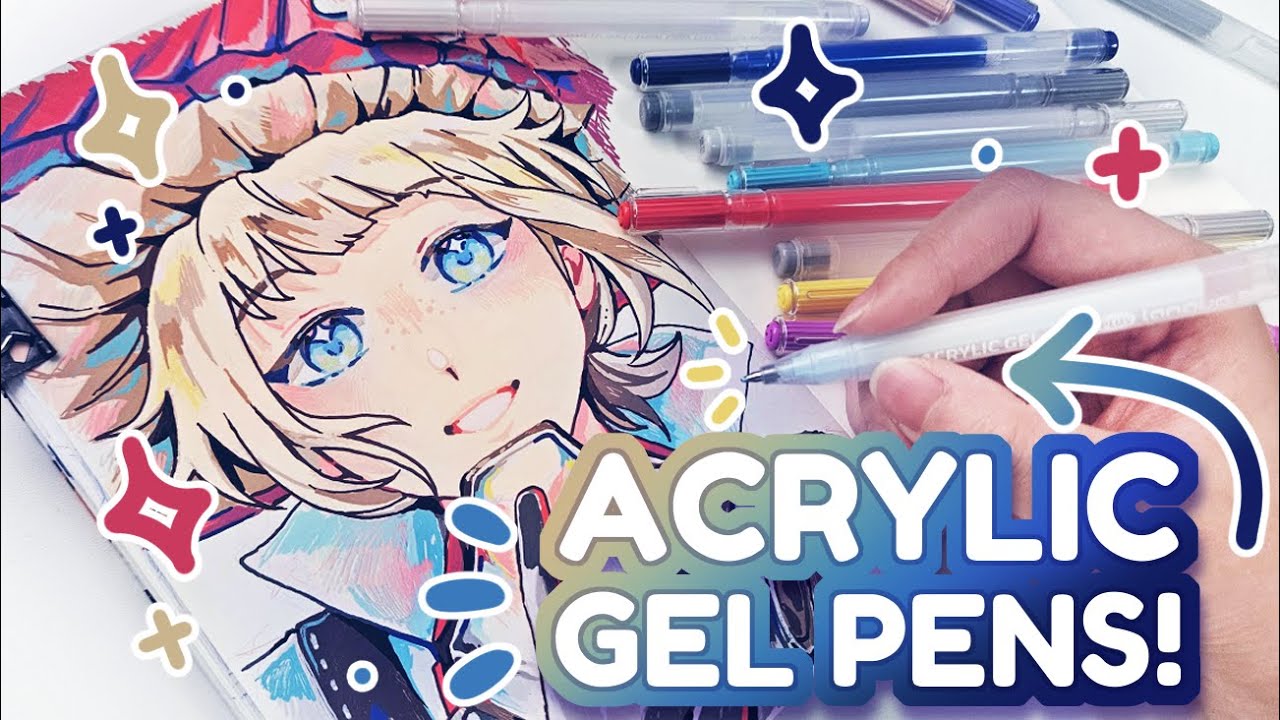 Trying Acrylic GEL Pens for the 1st Time! | A LONG Draw With Me!✨