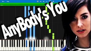 Christina Grimmie - AnyBody's You | Synthesia piano tutorial