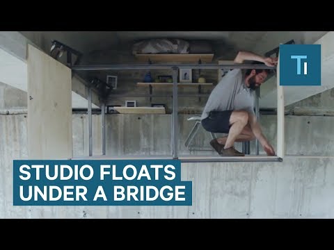 A Designer Utilized Space Under A Bridge For A Hanging Studio