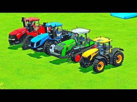 FENDT vs CASE vs NEW HOLLAND  vs JCB ON THE PARKOUR - Farming Simulator 22