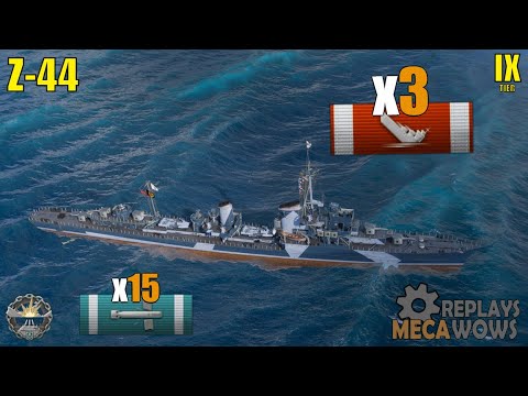Z-44 173K DMG 3.2K BASE EXP | World of Warships Gameplay