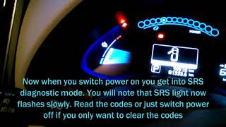 Nissan Leaf Airbag SRS diagnostic mode and fault light reset