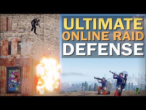 DEFENDING the ROCK BASE against ONLINE RAIDERS! - Rust Solo Survival
