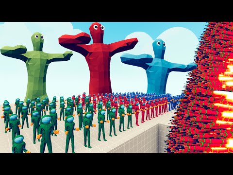100x ZOMBIE & AMONG US ARMY  + 3x GIANT vs 3x EVERY GOD - Totally Accurate Battle Simulator TABS
