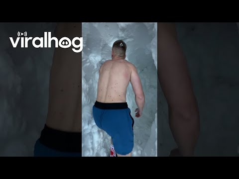 Tunneling To The Gym After Extreme Snowfall || ViralHog