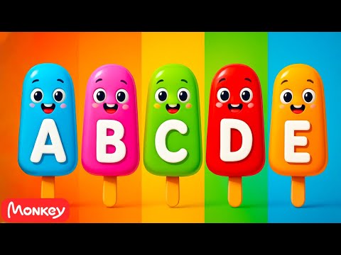 Learn ABC's with Alphabet Ice Cream Popsicles Song 🍦🍧 ABC Songs for Children | Monkey Junior