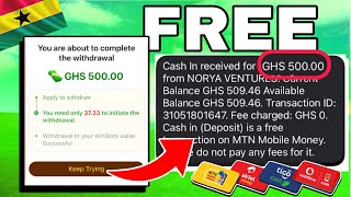 Withdraw FREE GHS 500 To Your Mobile Money INSTANTLY :  No INVESTMENT (New Make Money App In Ghana )