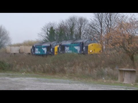 Greenfield Holywell 4.12.2014 - DRS 37059 & 37609 on Valley Flasks - nr Flint